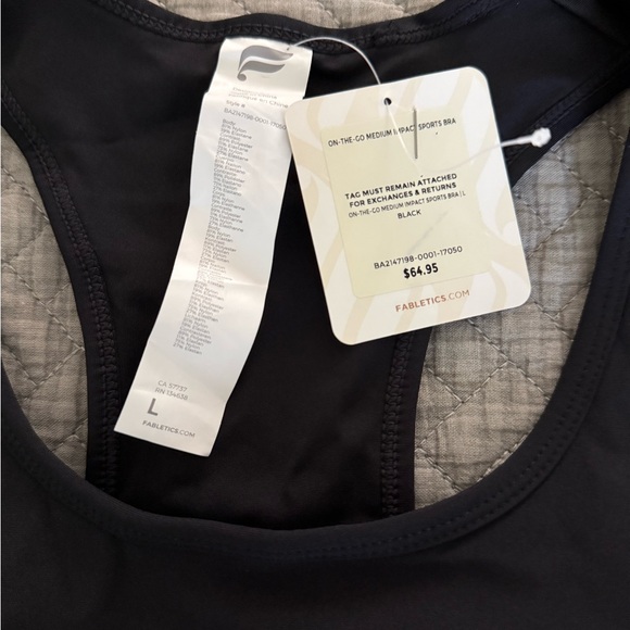 Fabletics Black Racerback Sports Bra - Picture 2 of 3
